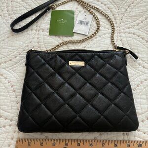 Kate Spade Black Quilted Leather Shoulder Bag Chain & Leather Strap